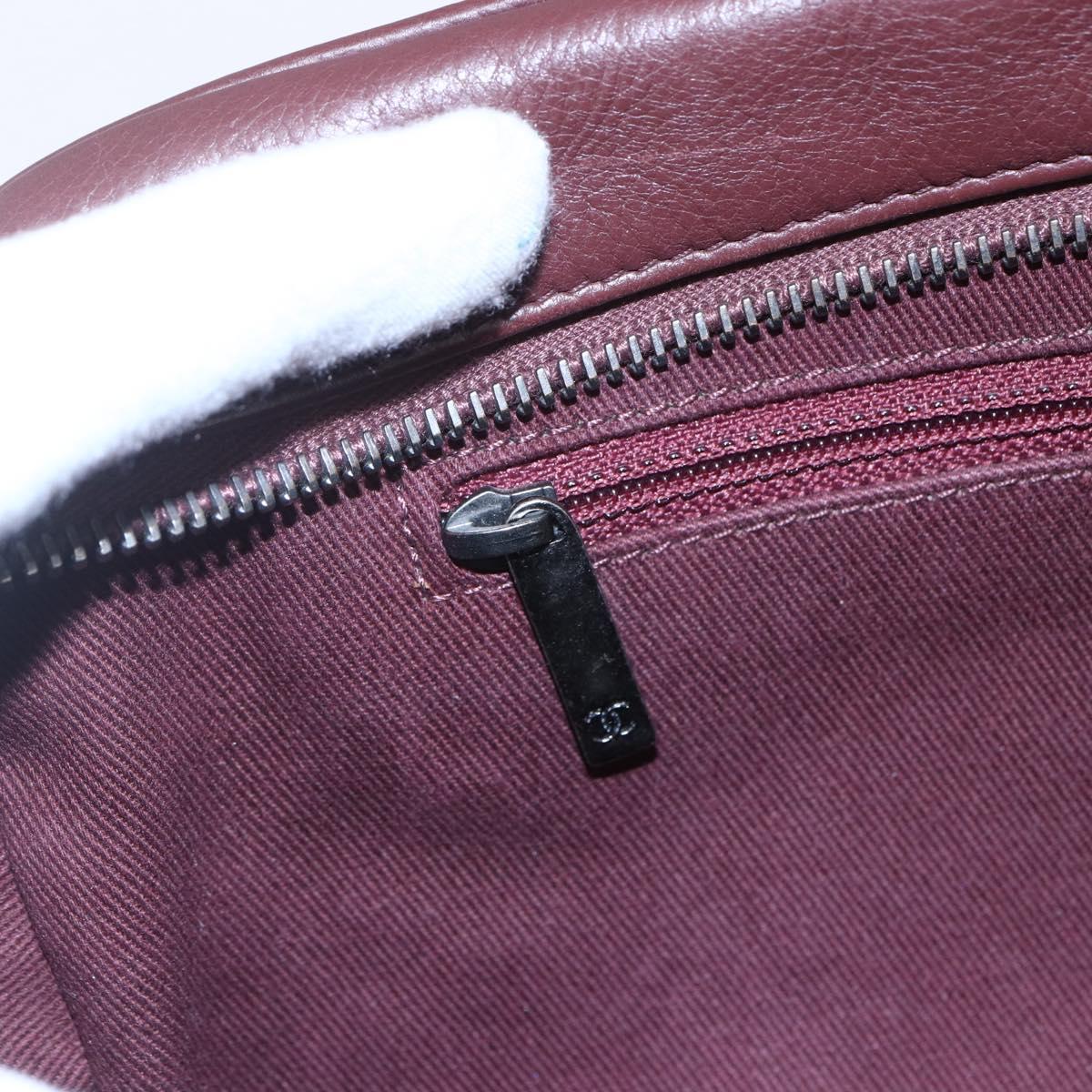 CHANEL Wild Stitch Chain Shoulder Bag Calf Skin Brown CC Auth 154049SAM