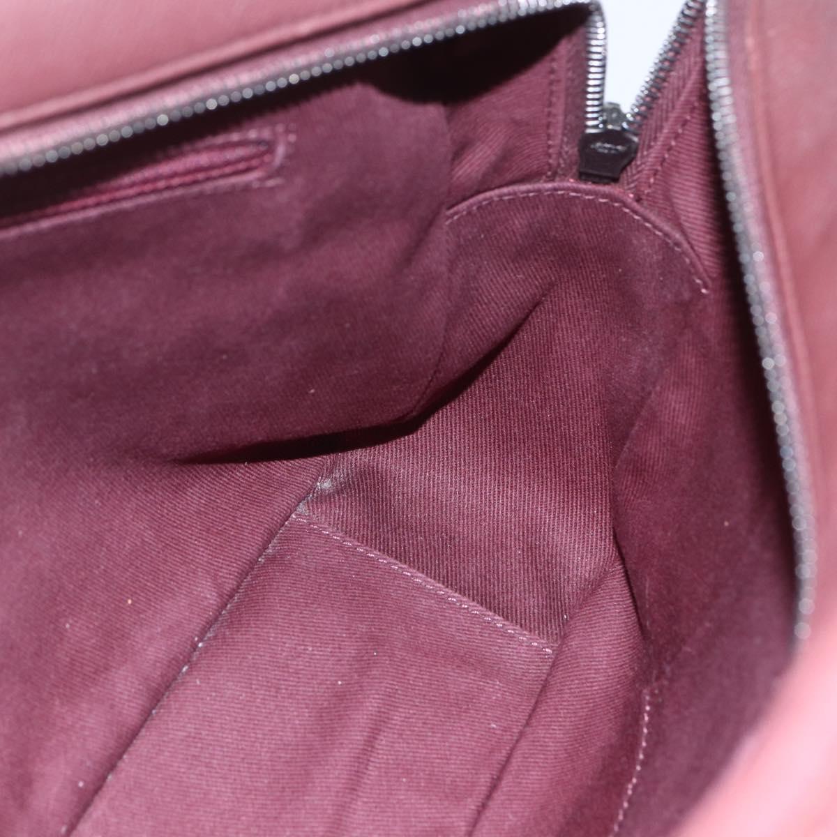 CHANEL Wild Stitch Chain Shoulder Bag Calf Skin Brown CC Auth 154049SAM