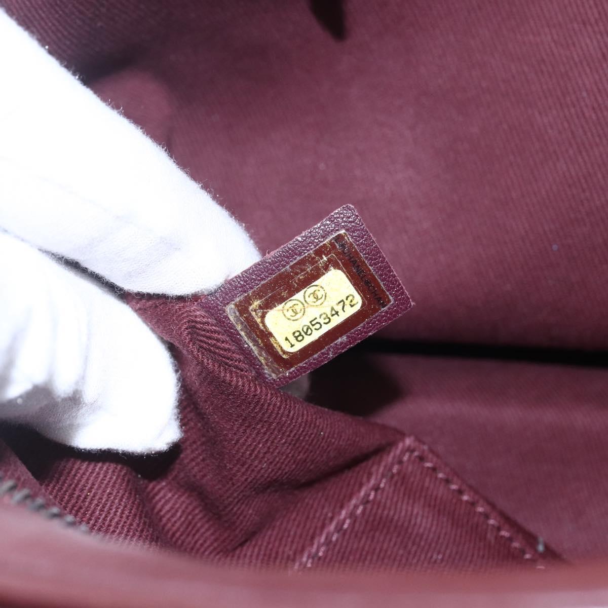 CHANEL Wild Stitch Chain Shoulder Bag Calf Skin Brown CC Auth 154049SAM