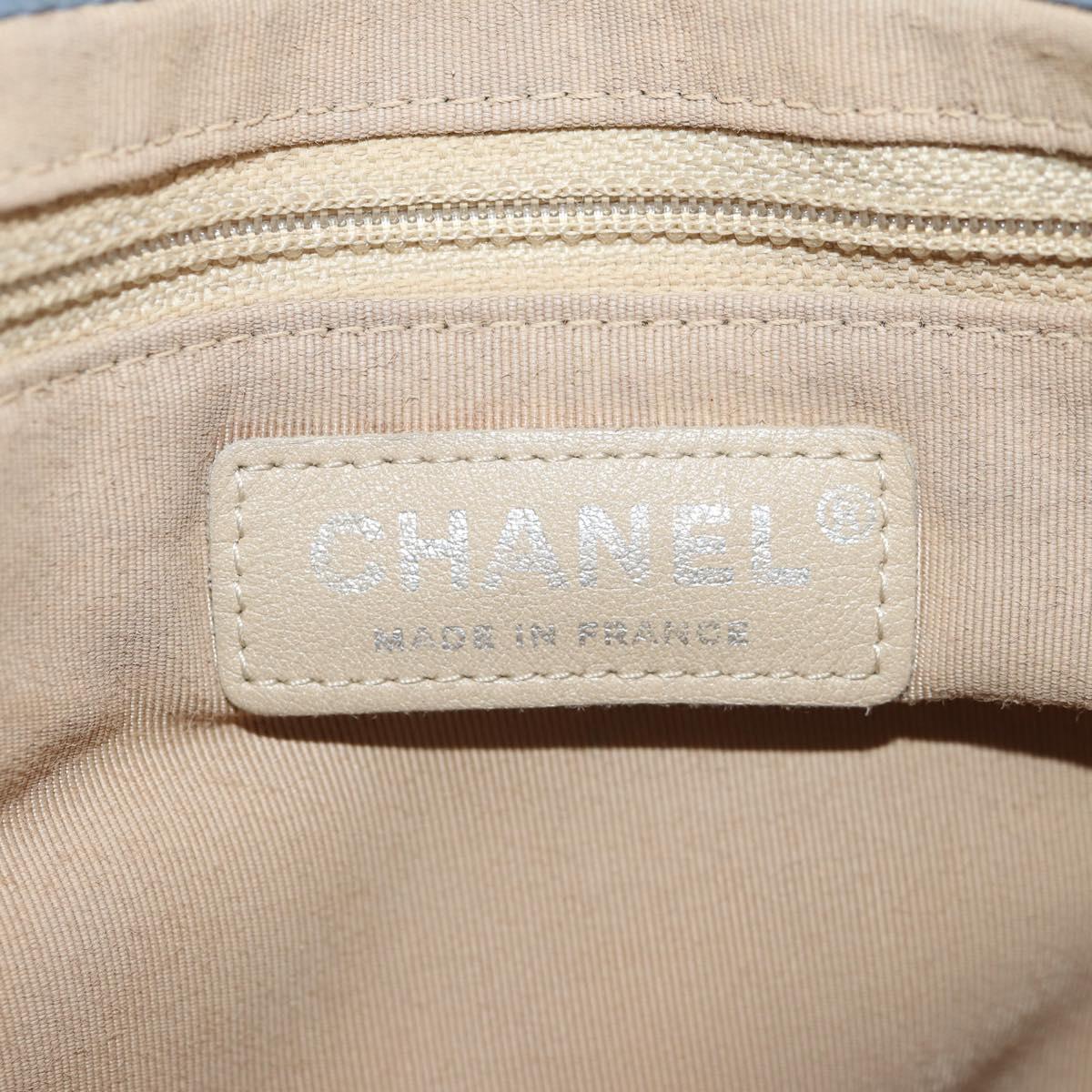 CHANEL Matelasse Chain Shoulder Bag Lamb Skin Light Blue Silver CC Auth 154050V