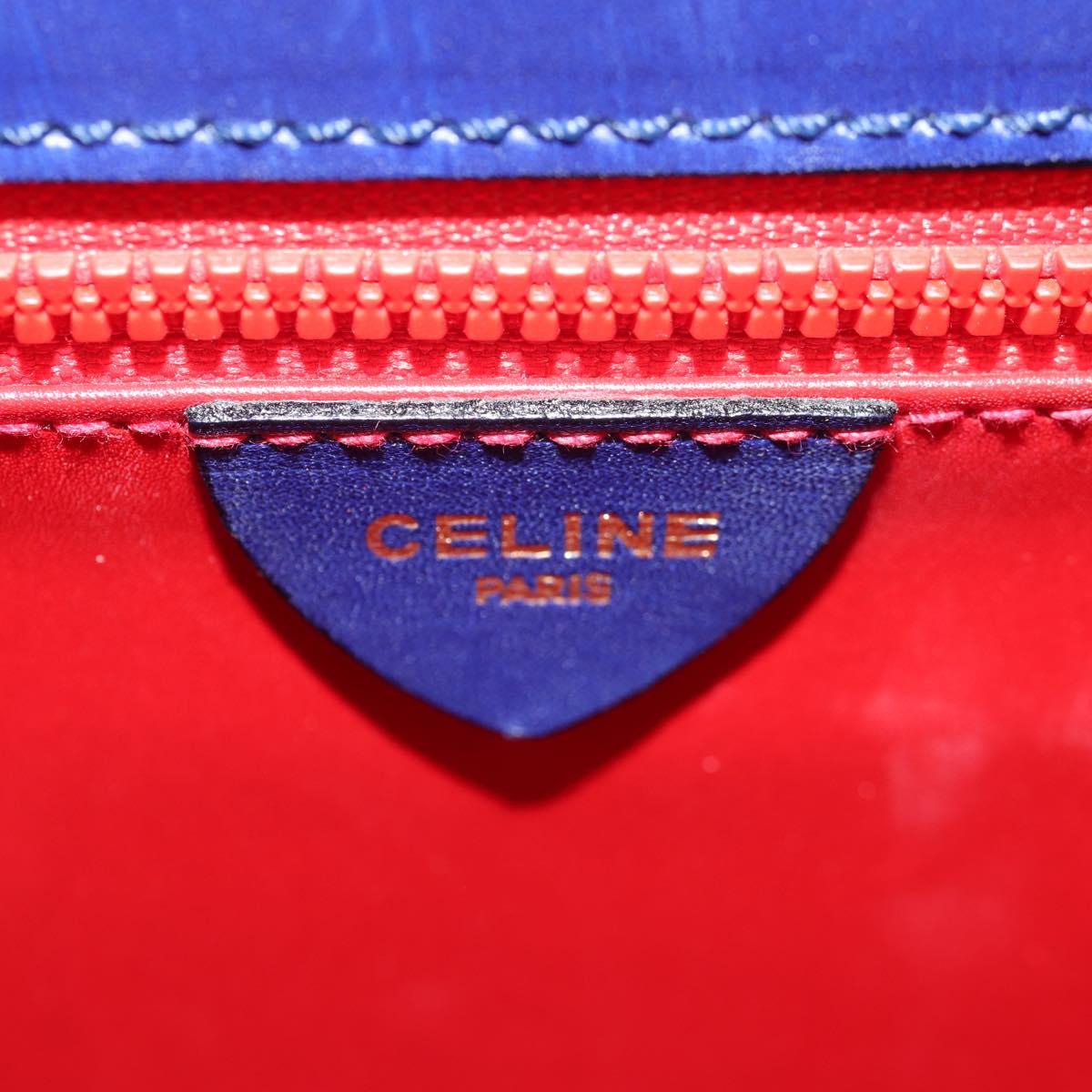 CELINE Circle Clutch Bag Leather Multicolor Gold Auth 154051V