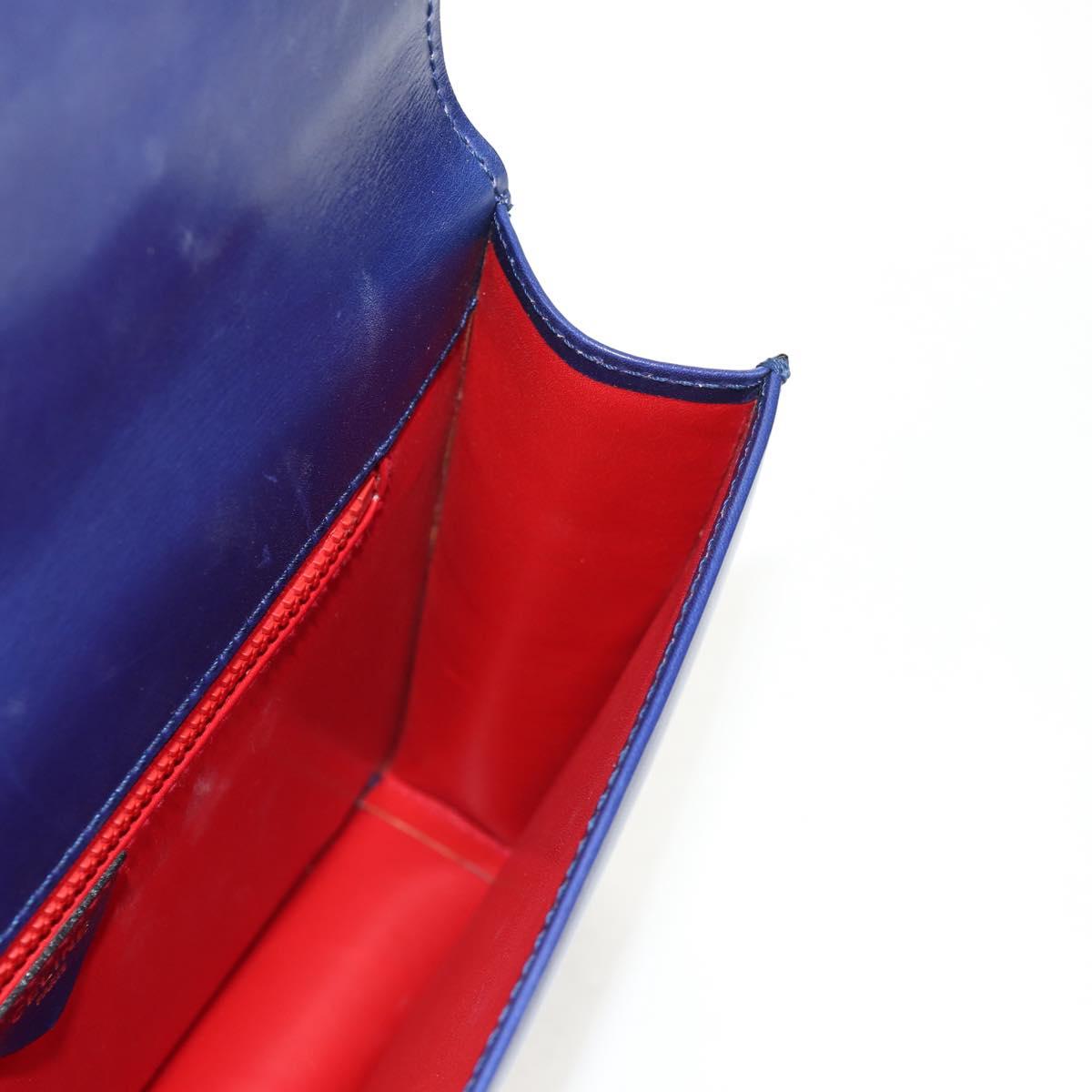 CELINE Circle Clutch Bag Leather Multicolor Gold Auth 154051V