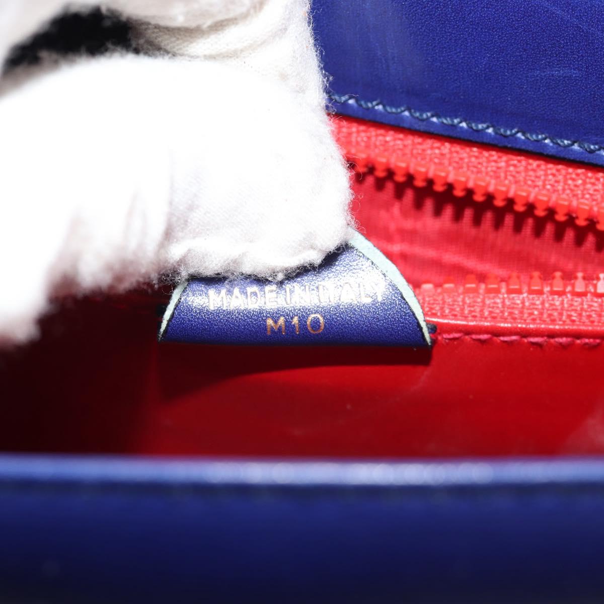 CELINE Circle Clutch Bag Leather Multicolor Gold Auth 154051V