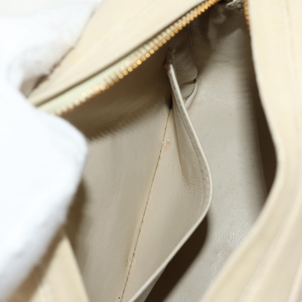 CHANEL Matelasse Chain Shoulder Bag Lamb Skin Ivory Gold CC Auth 154054V