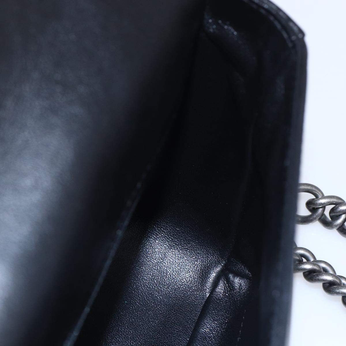 CHANEL Matelasse Chain Shoulder Bag Lamb Skin 2way Black CC Auth 154057SAM