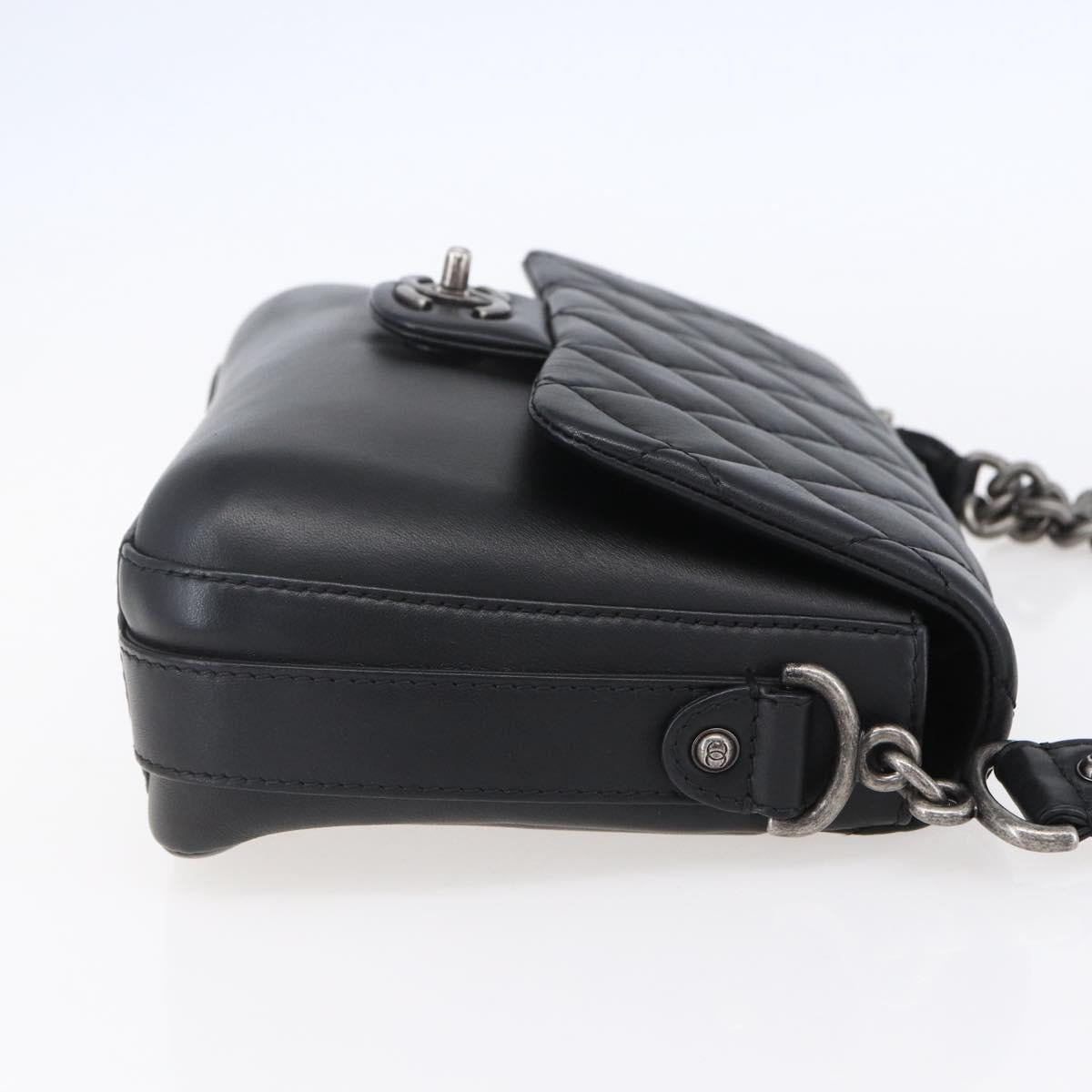 CHANEL Matelasse Chain Shoulder Bag Lamb Skin 2way Black CC Auth 154057SAM