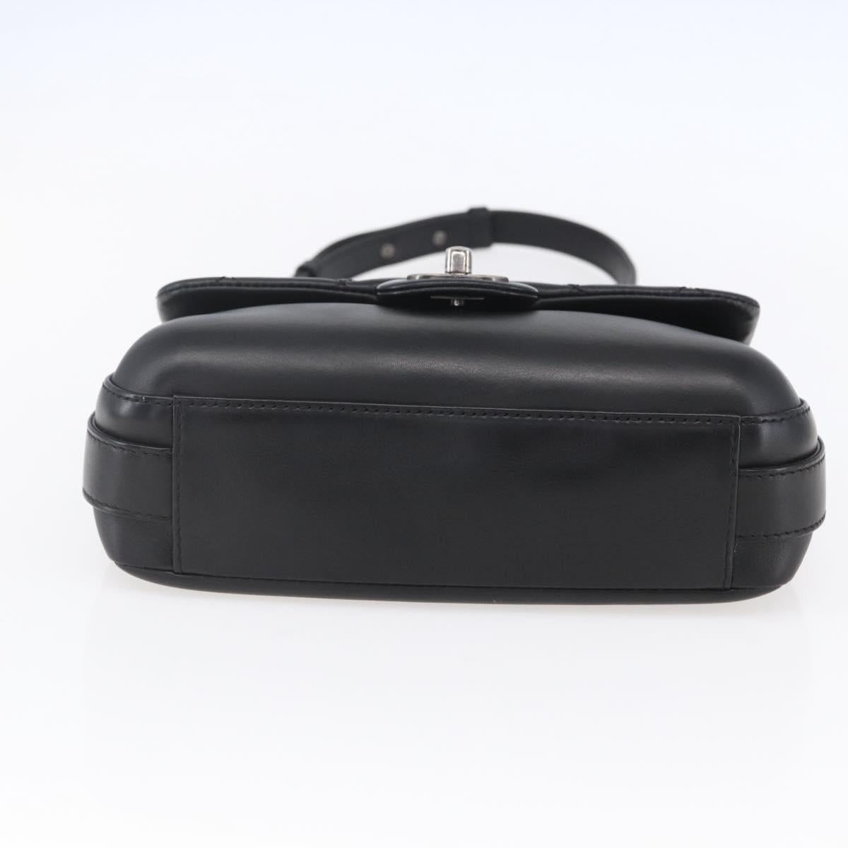 CHANEL Matelasse Chain Shoulder Bag Lamb Skin 2way Black CC Auth 154057SAM