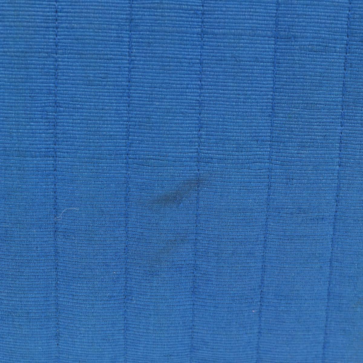 CHANEL Mademoiselle Chain Shoulder Bag Canvas Blue Gold CC Auth 154058SAV