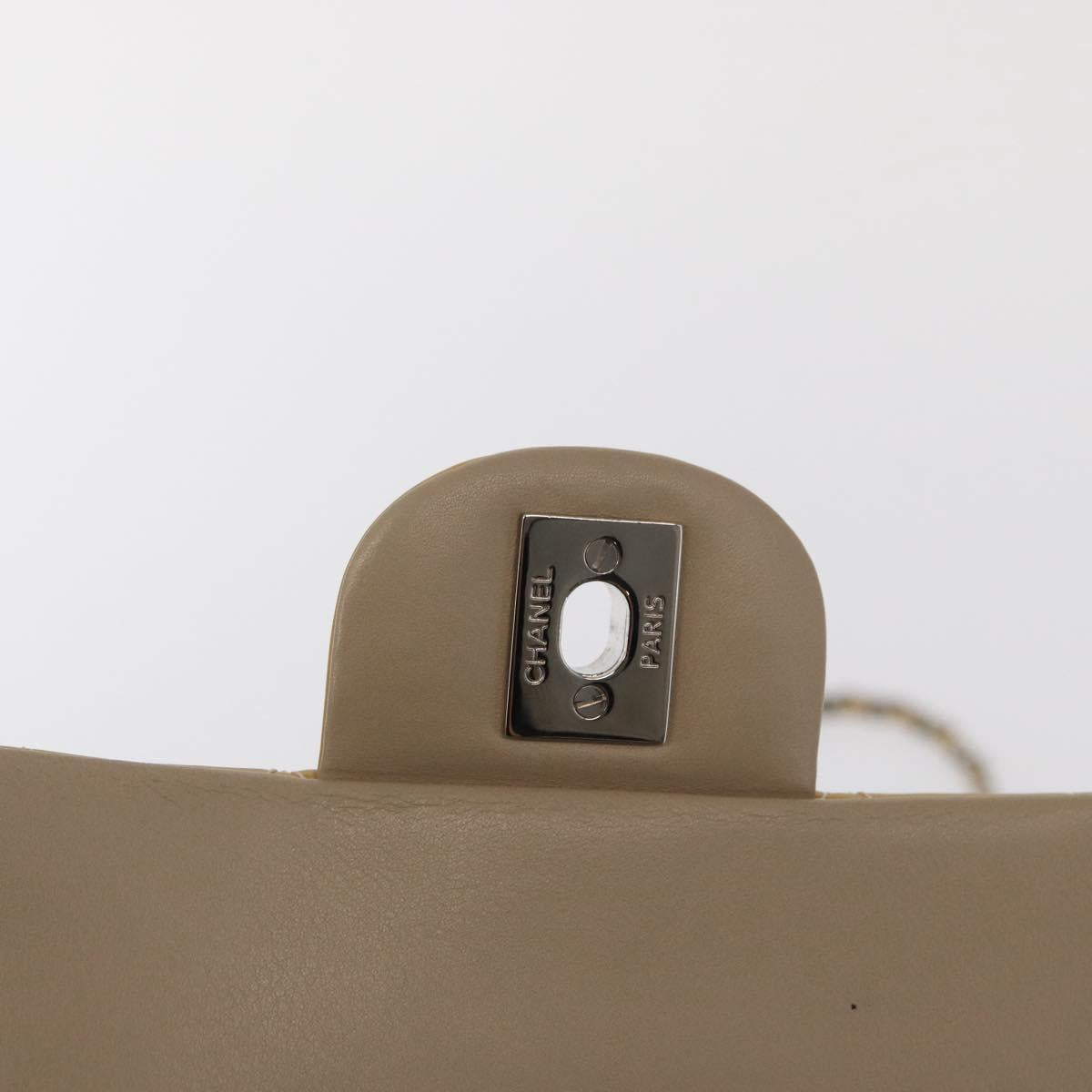 CHANEL Matelasse Chain Shoulder Bag Enamel Yellow Gold CC Auth 154061