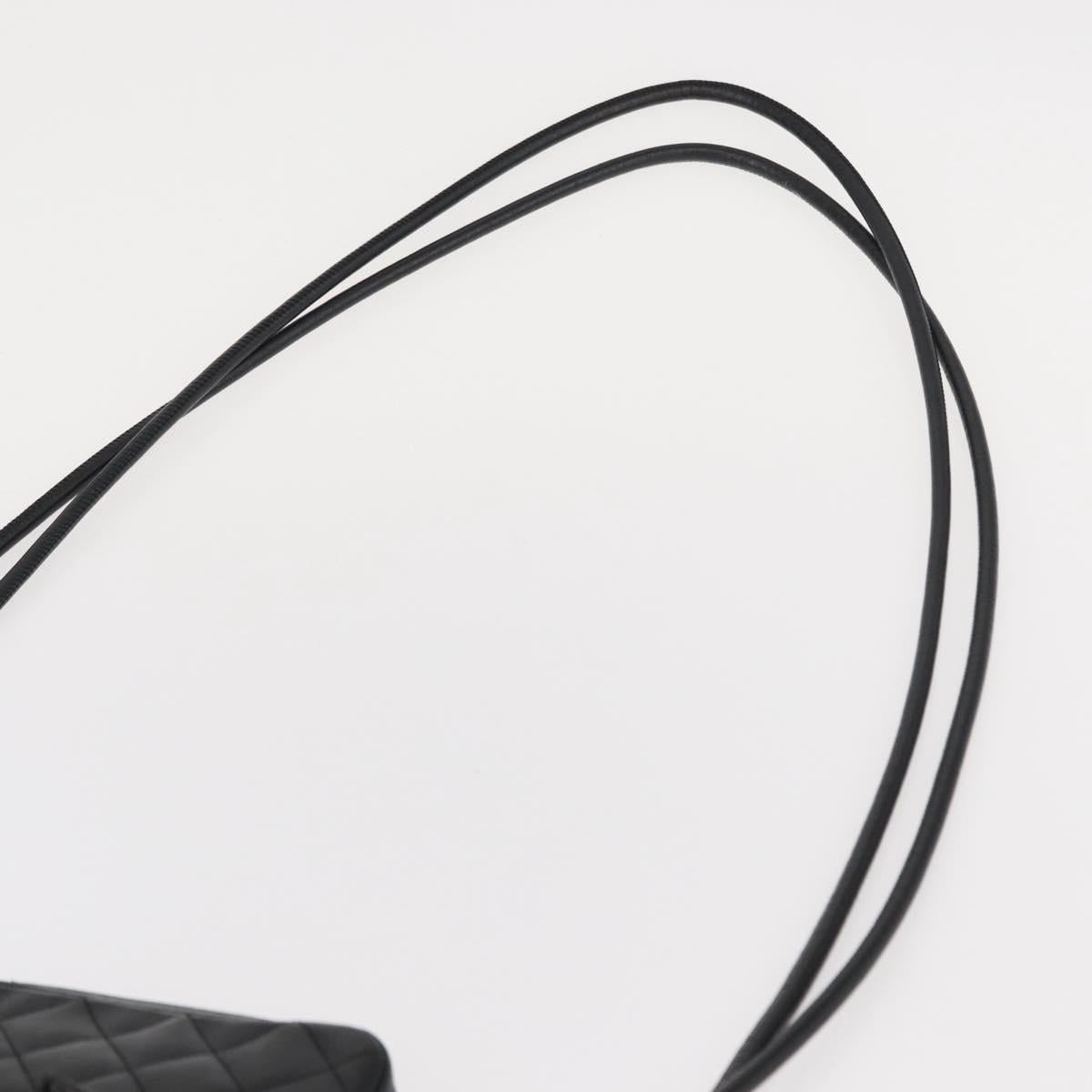 CHANEL Matelasse Cambon Line Shoulder Bag Calf Skin Black Silver CC Auth 154065