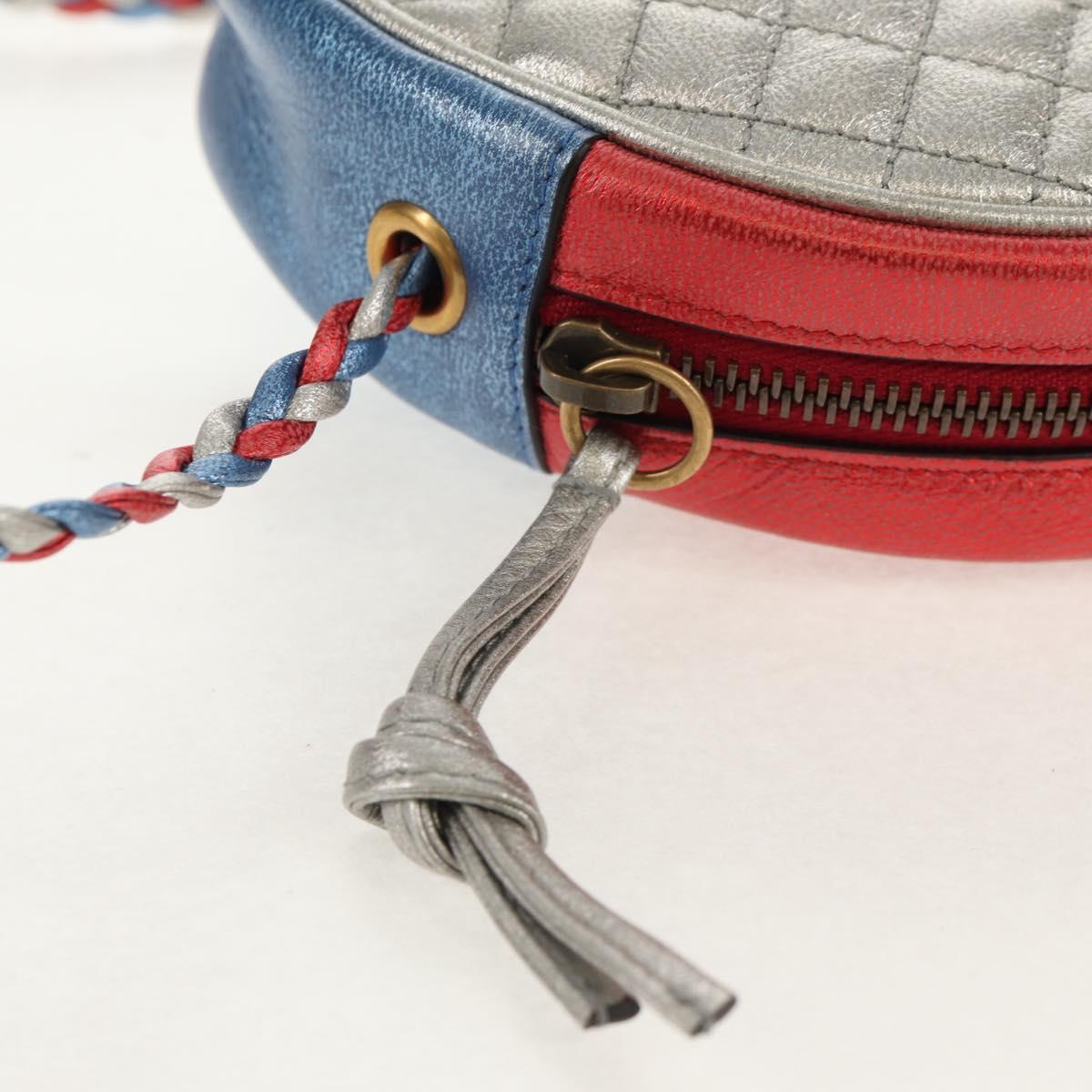 GUCCI Zumi Shoulder Bag Leather Outlet Blue Auth 154069V