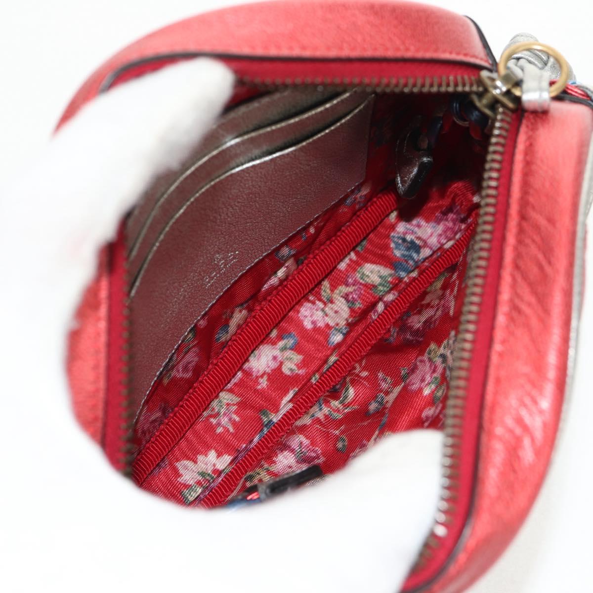 GUCCI Zumi Shoulder Bag Leather Outlet Blue Auth 154069V