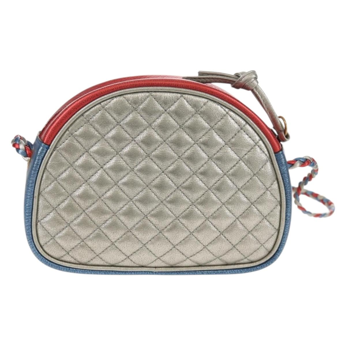 GUCCI Zumi Shoulder Bag Leather Outlet Blue Auth 154069V
