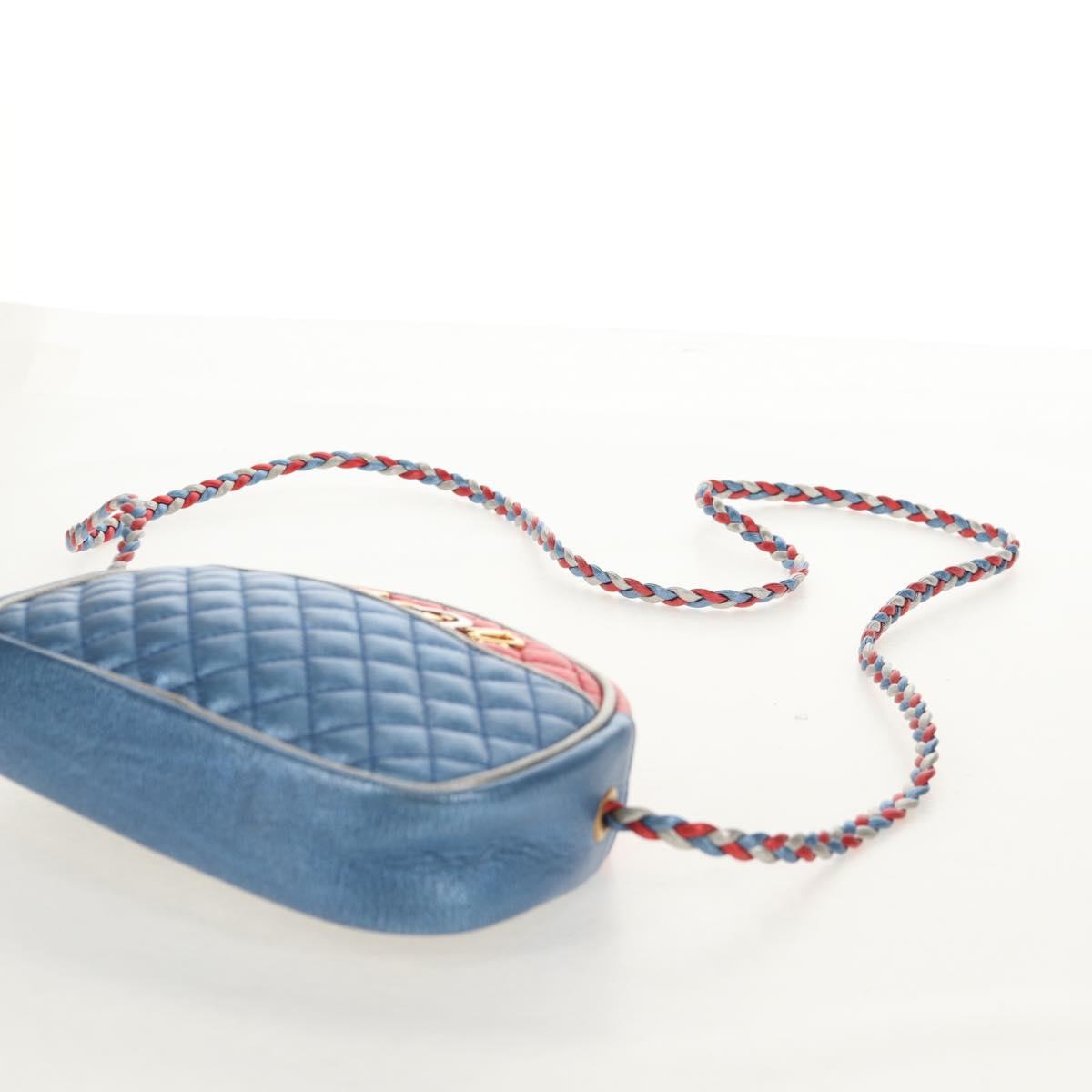 GUCCI Zumi Shoulder Bag Leather Outlet Blue Auth 154069V