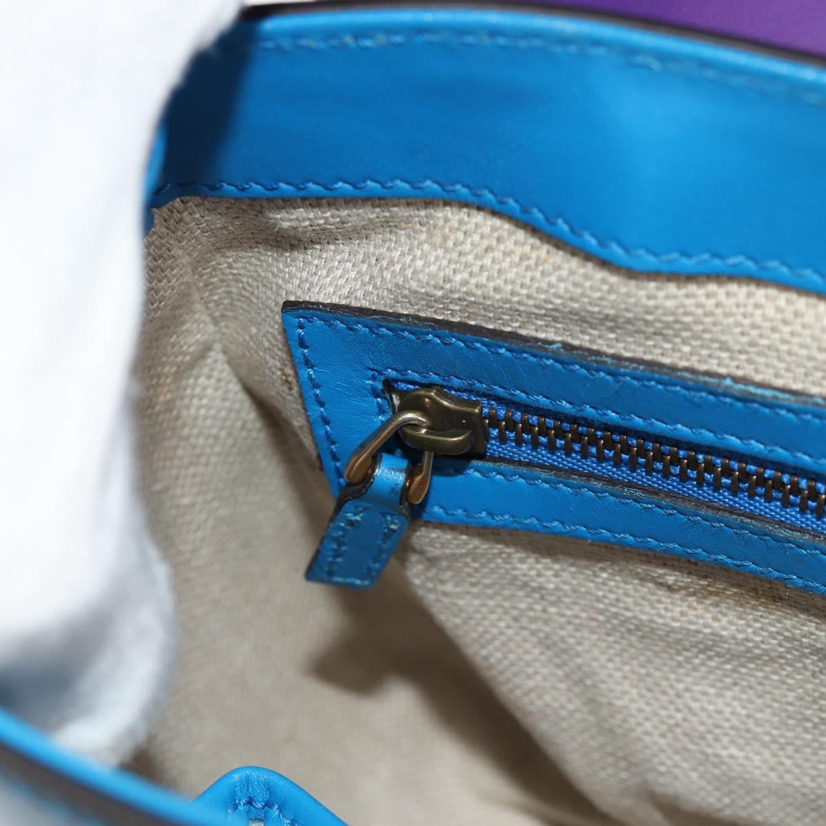 GUCCI Horsebit Shoulder Bag Leather Purple Gold 380573 Auth 154070V