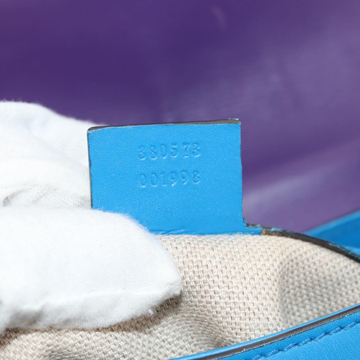 GUCCI Horsebit Shoulder Bag Leather Purple Gold 380573 Auth 154070V