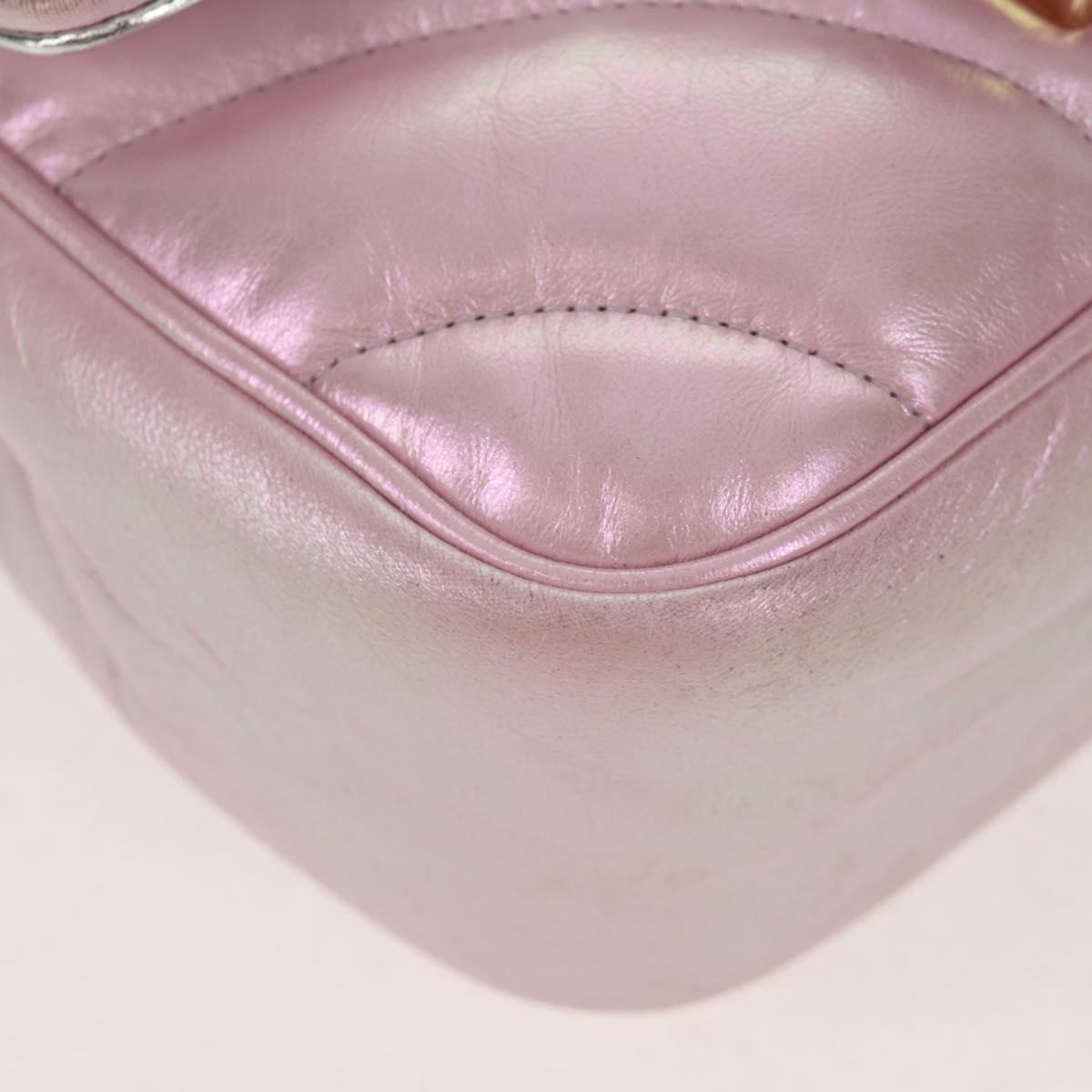 GUCCI GG Marmont Chain Shoulder Bag Leather Pink Gold 739682 Auth 154073V