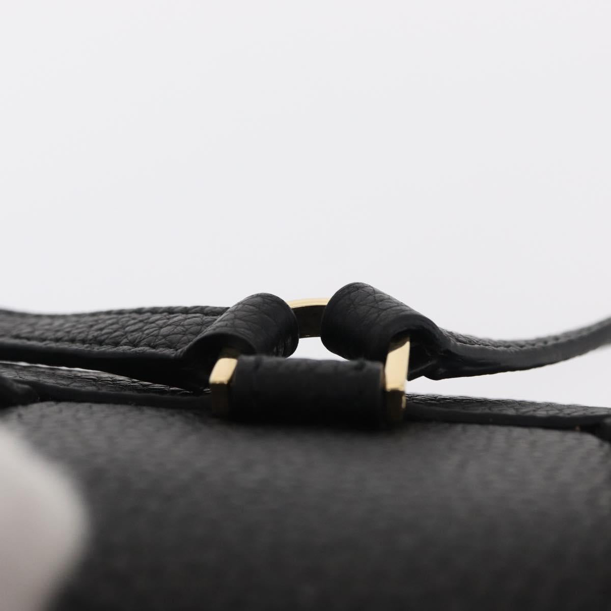 Salvatore Ferragamo Gancini Backpack Leather Black Gold Auth 154075SM