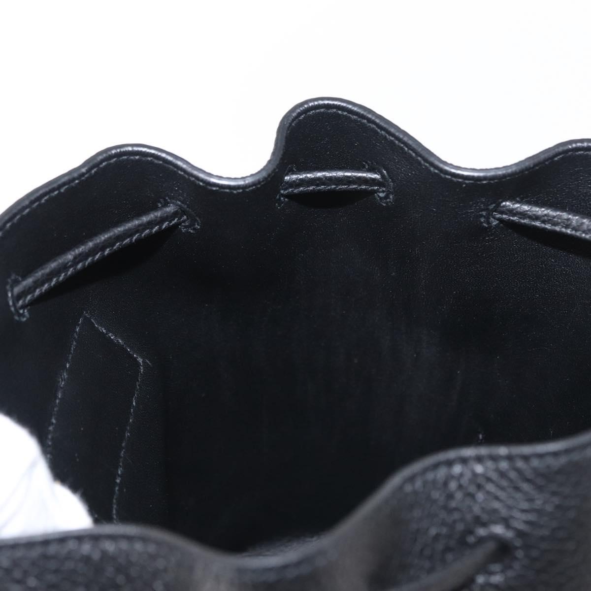 Salvatore Ferragamo Gancini Backpack Leather Black Gold Auth 154075SM