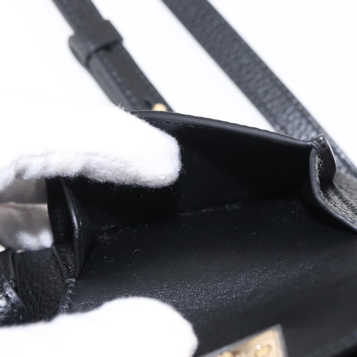 Salvatore Ferragamo Gancini Backpack Leather Black Gold Auth 154075SM