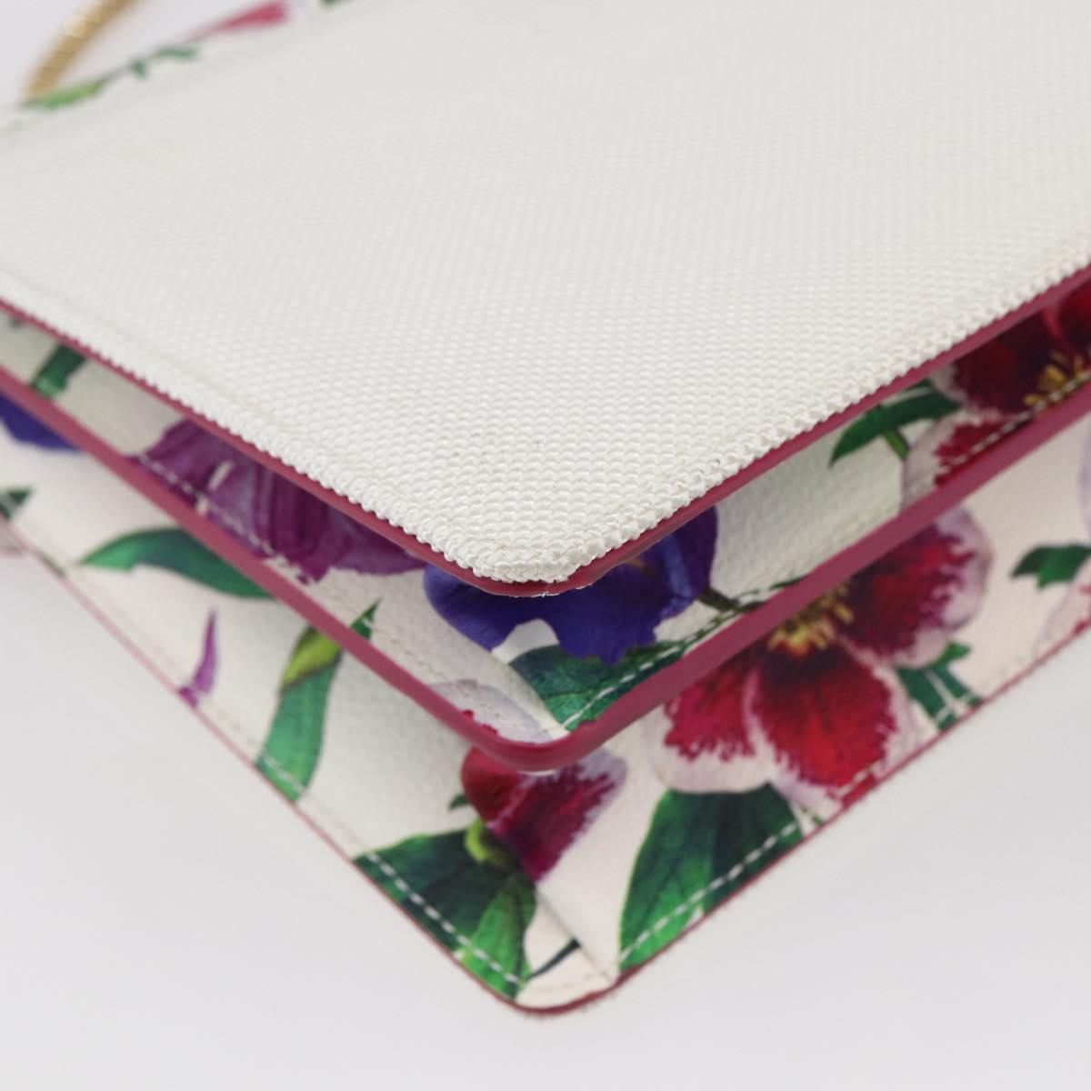 Salvatore Ferragamo Chain Gancini Bag Canvas Multicolor Gold Auth 154076SAM