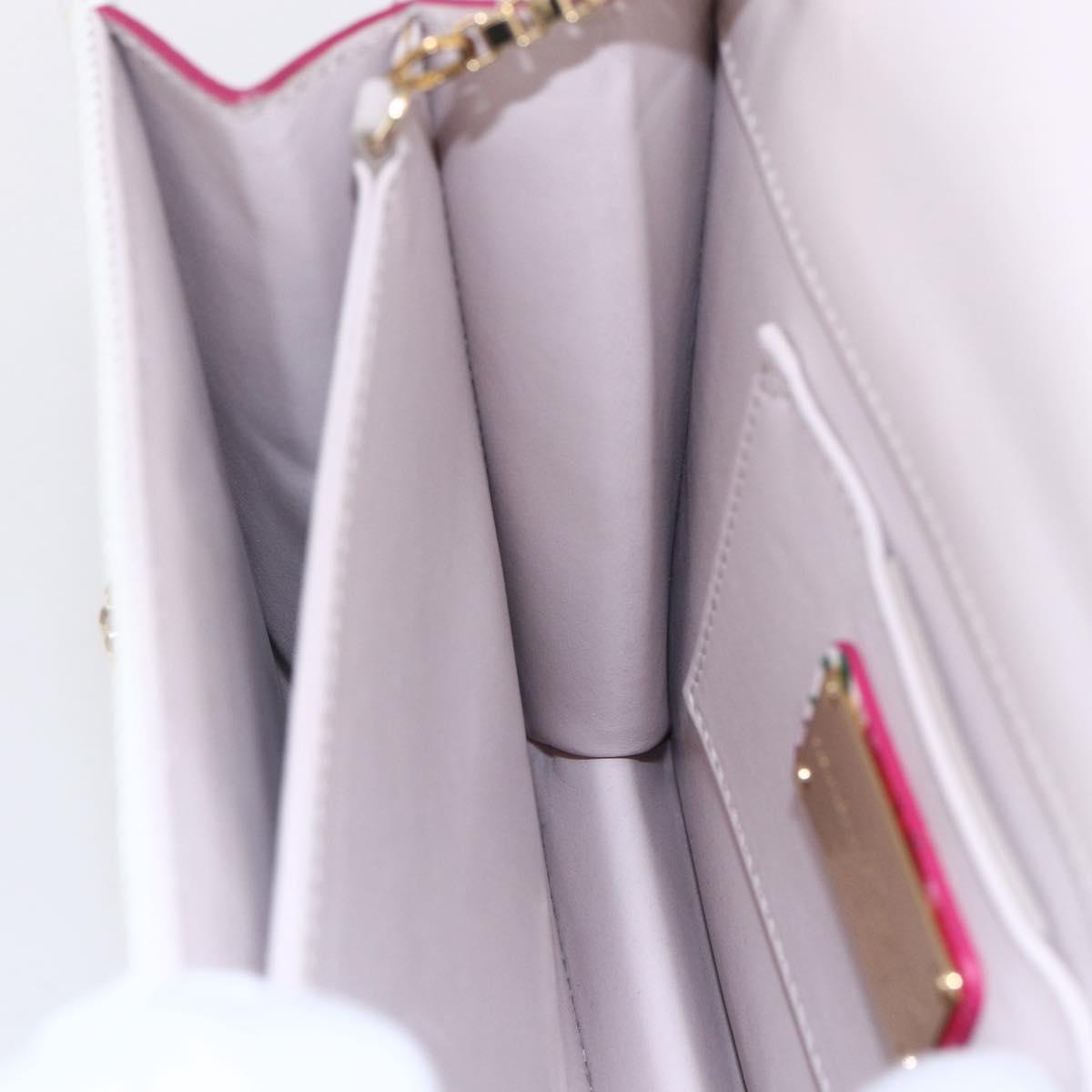 Salvatore Ferragamo Chain Gancini Bag Canvas Multicolor Gold Auth 154076SAM