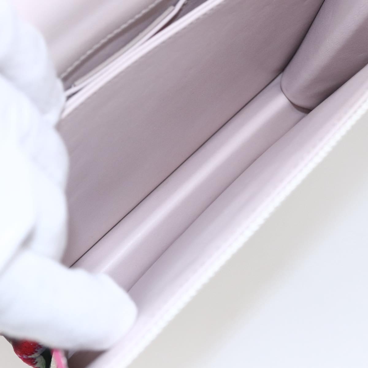 Salvatore Ferragamo Chain Gancini Bag Canvas Multicolor Gold Auth 154076SAM