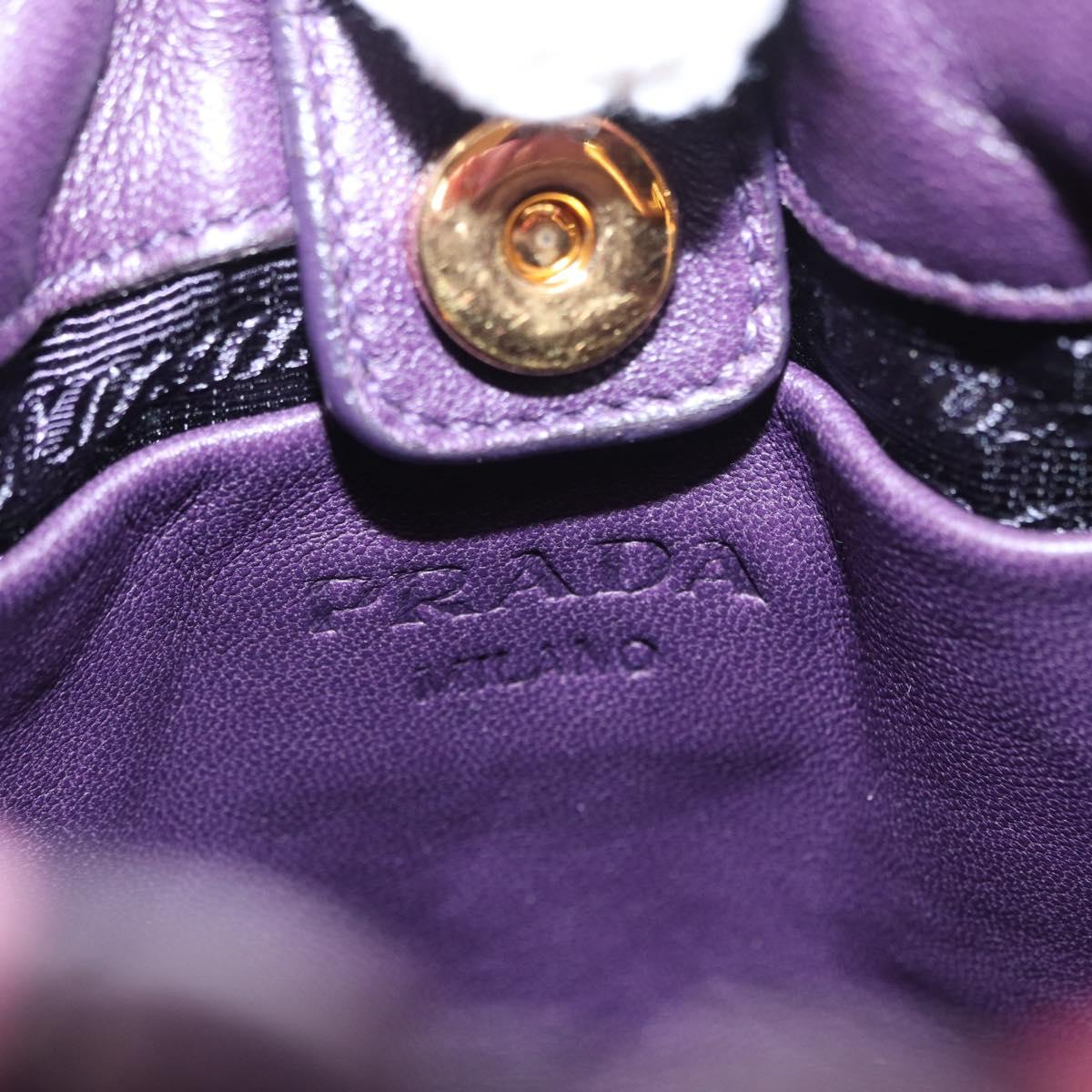 PRADA Hand Bag Leather 2way Multicolor Gold Auth 154077SAM