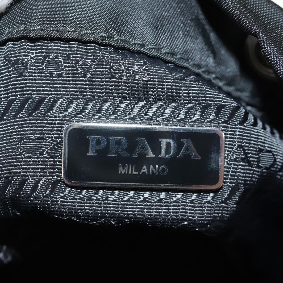 PRADA Hand Bag Nylon 2way Black Silver Auth 154078SAM