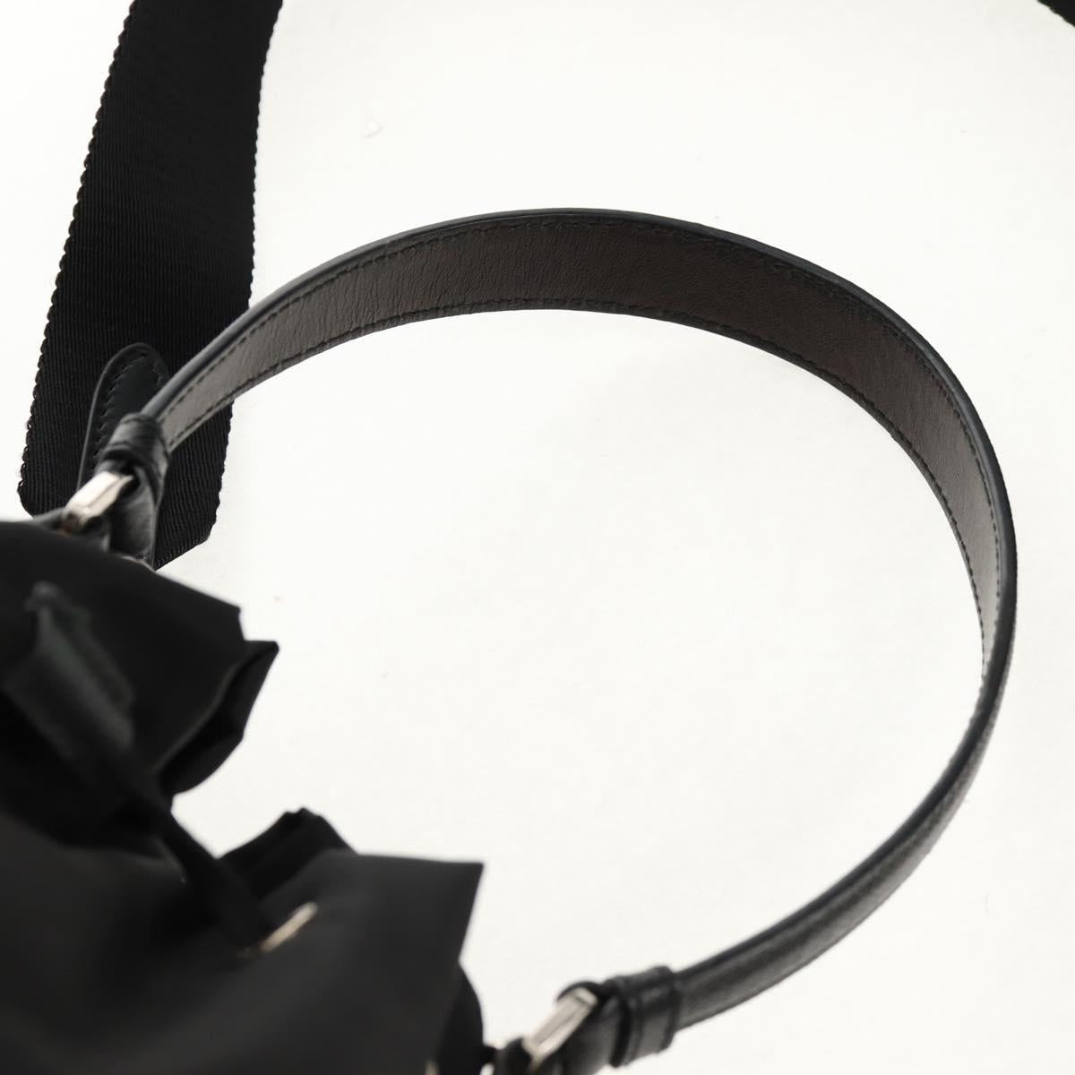 PRADA Hand Bag Nylon 2way Black Silver Auth 154078SAM