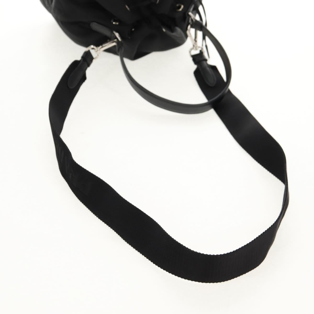 PRADA Hand Bag Nylon 2way Black Silver Auth 154078SAM