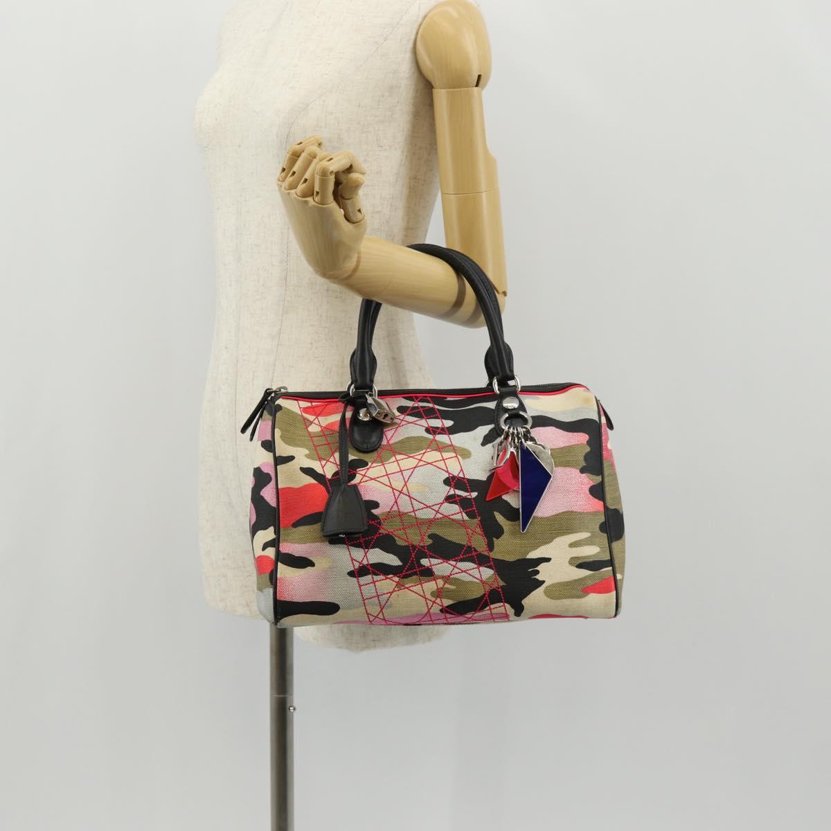 Christian Dior Anselmurail Boston Bag Canvas Multicolor Auth 154080V