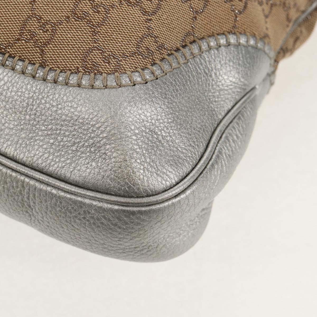 GUCCI GG Canvas New Jackie Shoulder Bag 2way Beige Gold 246907 Auth 154082V