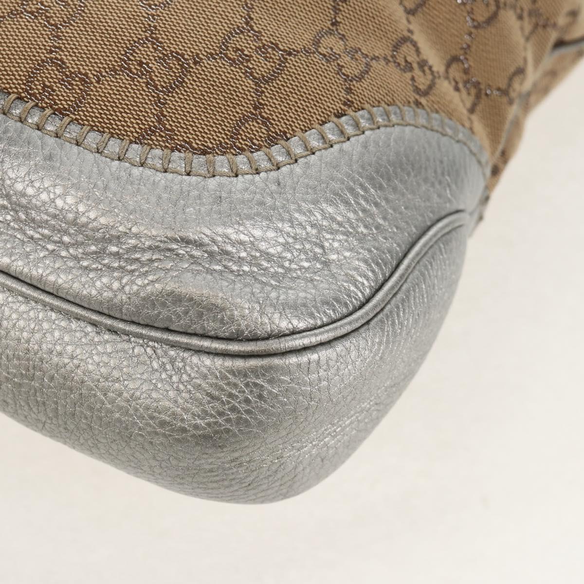 GUCCI GG Canvas New Jackie Shoulder Bag 2way Beige Gold 246907 Auth 154082V