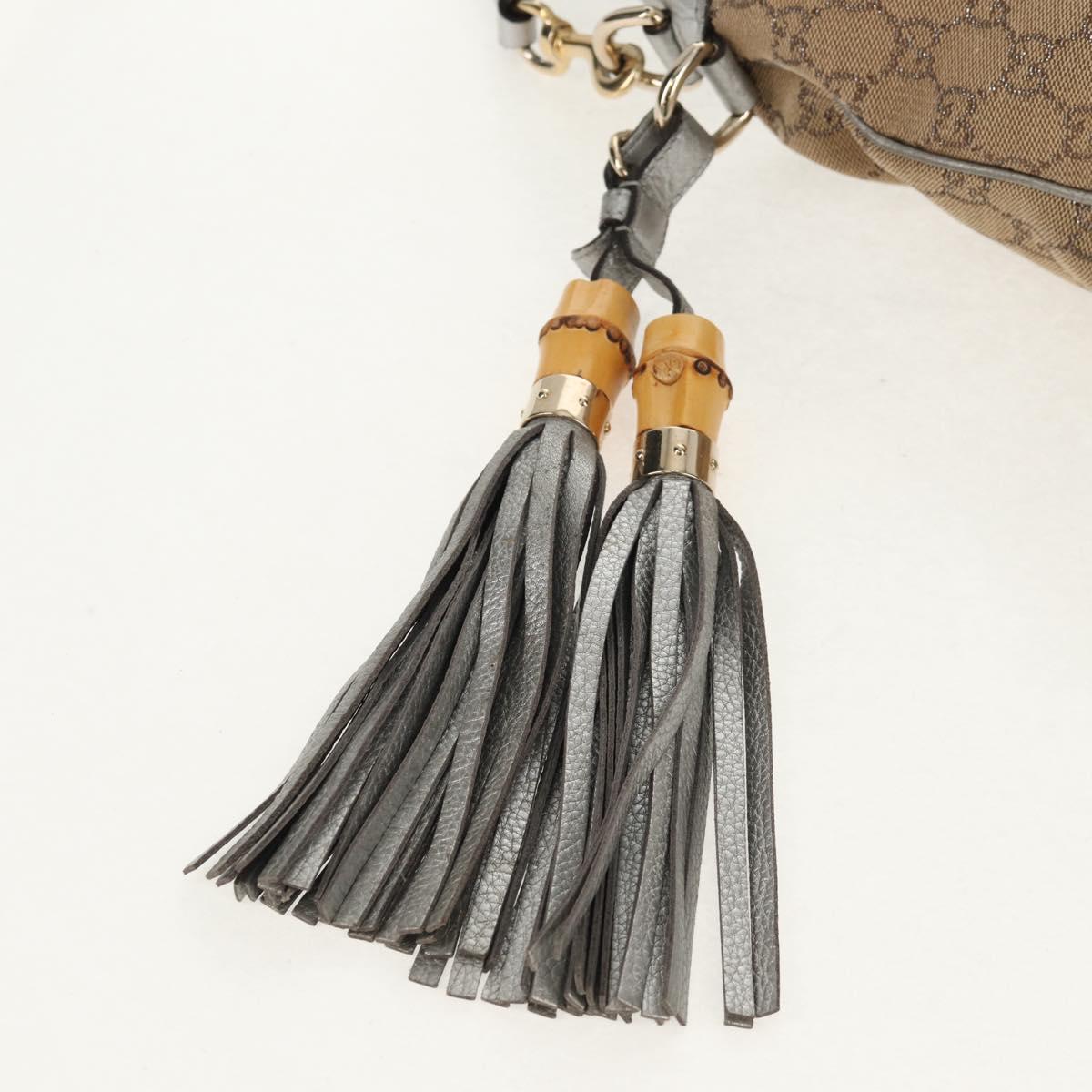 GUCCI GG Canvas New Jackie Shoulder Bag 2way Beige Gold 246907 Auth 154082V