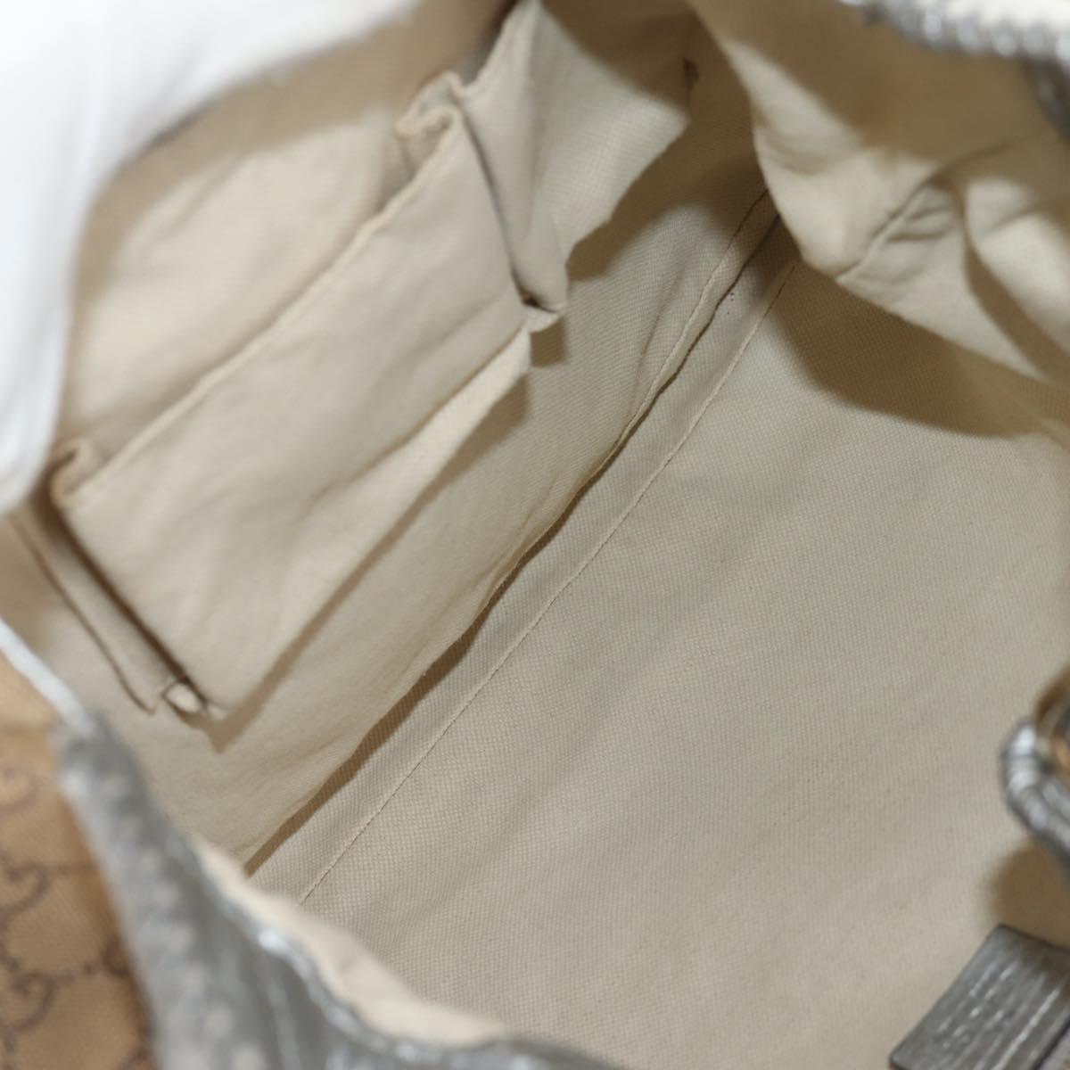 GUCCI GG Canvas New Jackie Shoulder Bag 2way Beige Gold 246907 Auth 154082V