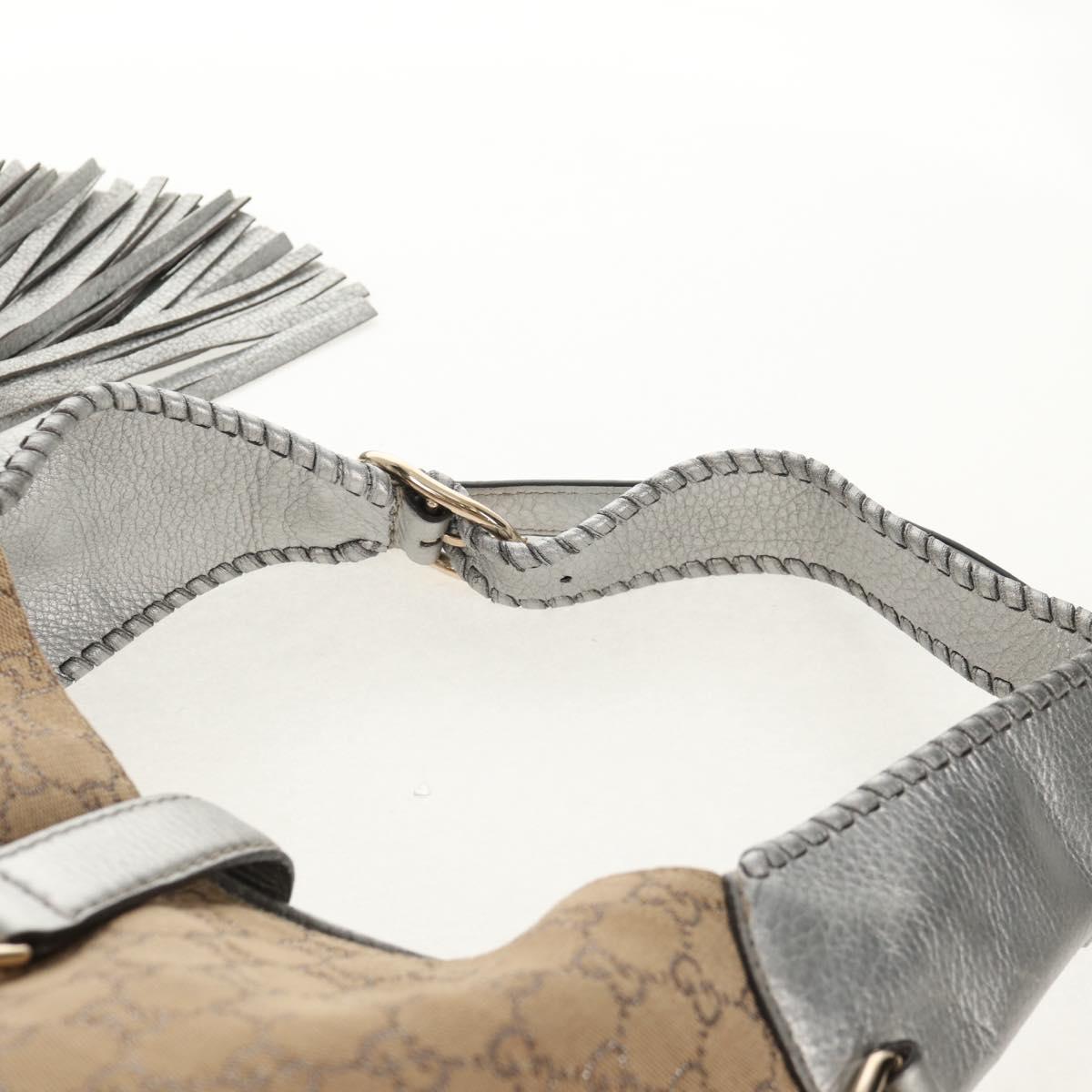 GUCCI GG Canvas New Jackie Shoulder Bag 2way Beige Gold 246907 Auth 154082V