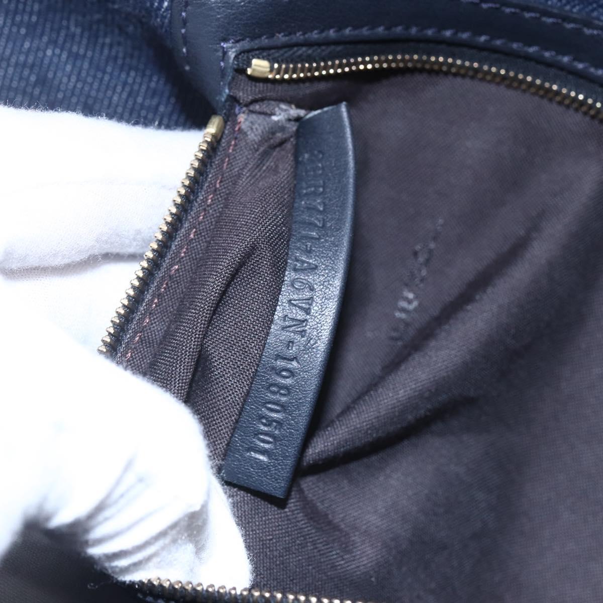 FENDI Mamma Baguette Shoulder Bag Denim 2way Navy Gold Auth 154083M