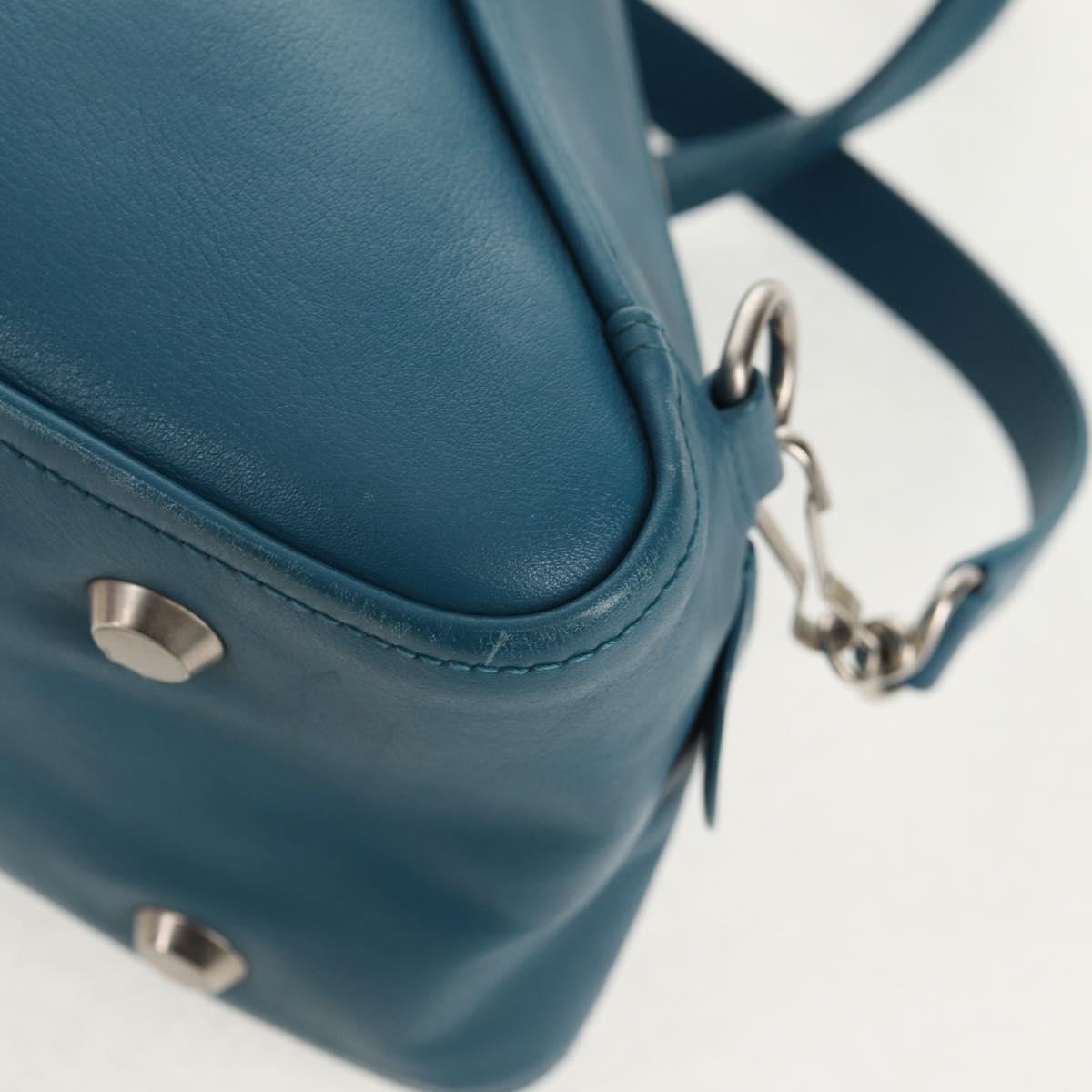 BALENCIAGA Triangle Duffel M Bag Leather 2way Light Blue 476974 Auth 154084V