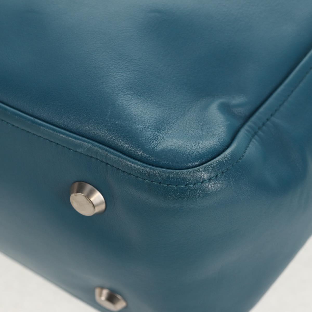 BALENCIAGA Triangle Duffel M Bag Leather 2way Light Blue 476974 Auth 154084V