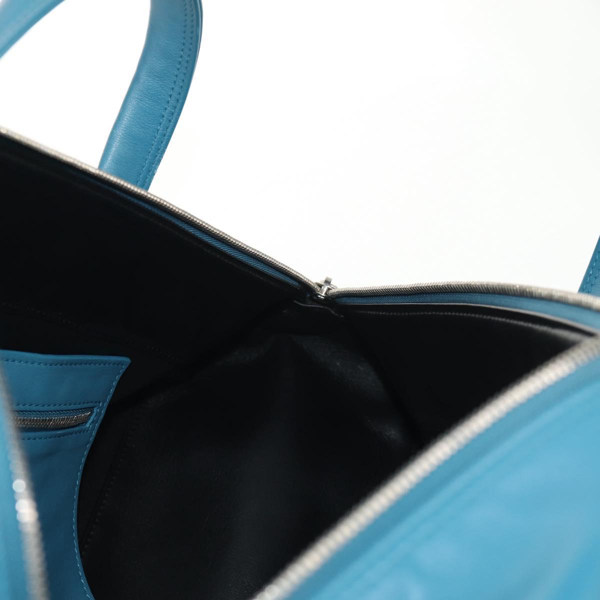 BALENCIAGA Triangle Duffel M Bag Leather 2way Light Blue 476974 Auth 154084V