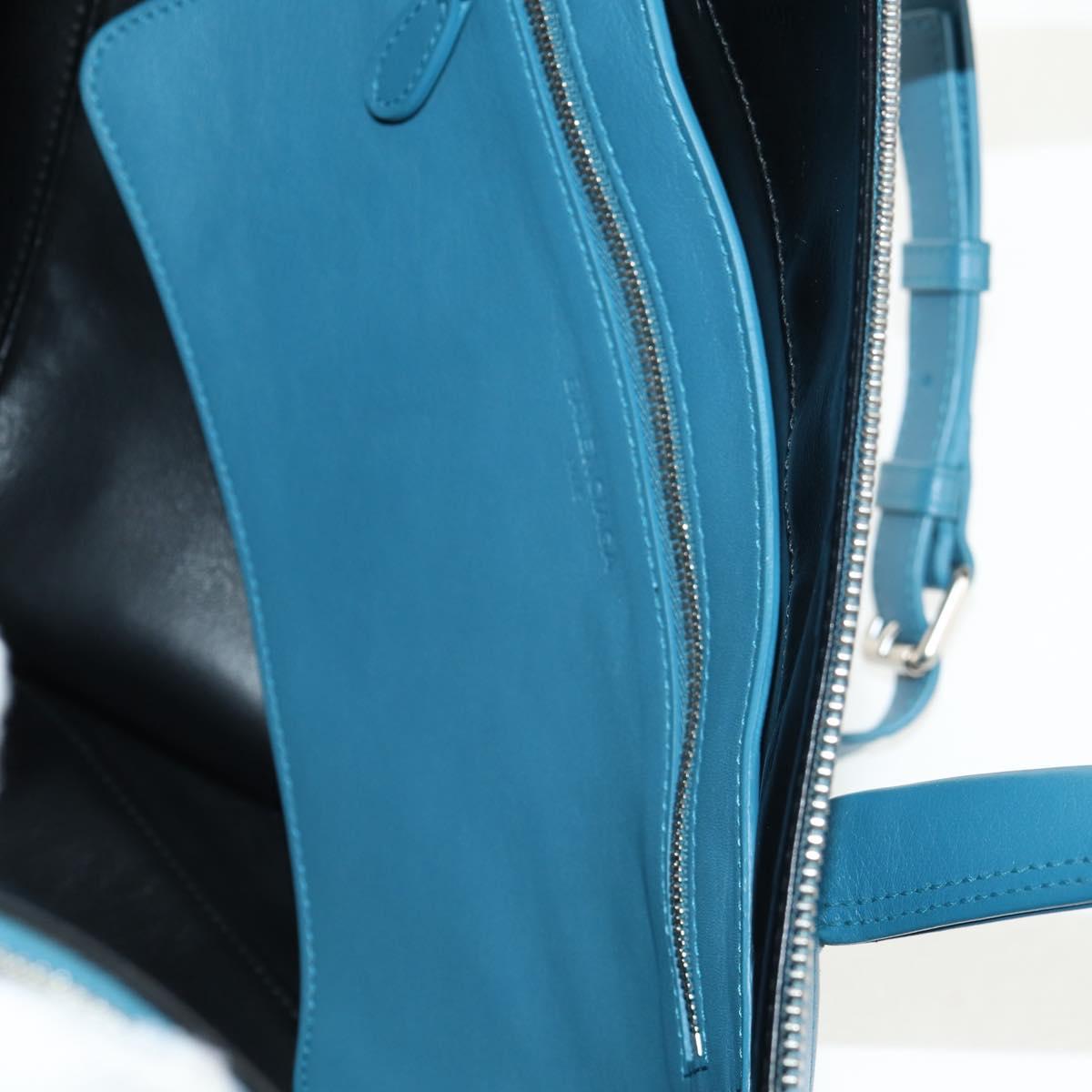 BALENCIAGA Triangle Duffel M Bag Leather 2way Light Blue 476974 Auth 154084V