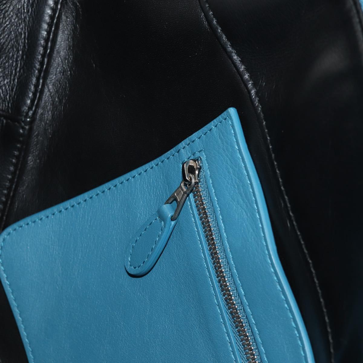 BALENCIAGA Triangle Duffel M Bag Leather 2way Light Blue 476974 Auth 154084V