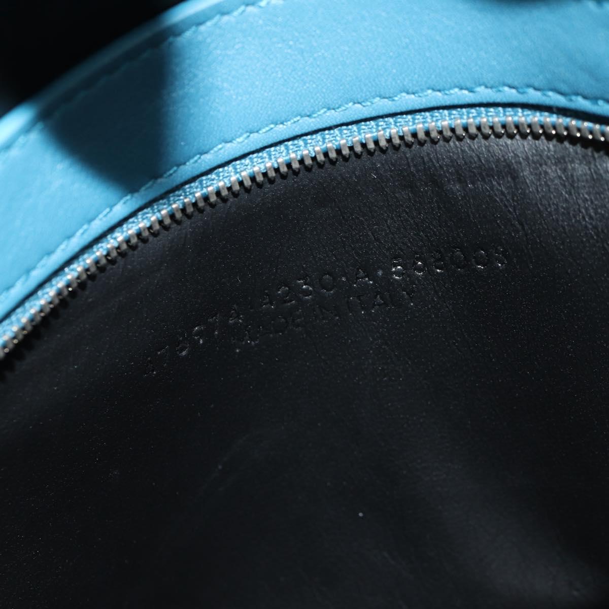 BALENCIAGA Triangle Duffel M Bag Leather 2way Light Blue 476974 Auth 154084V
