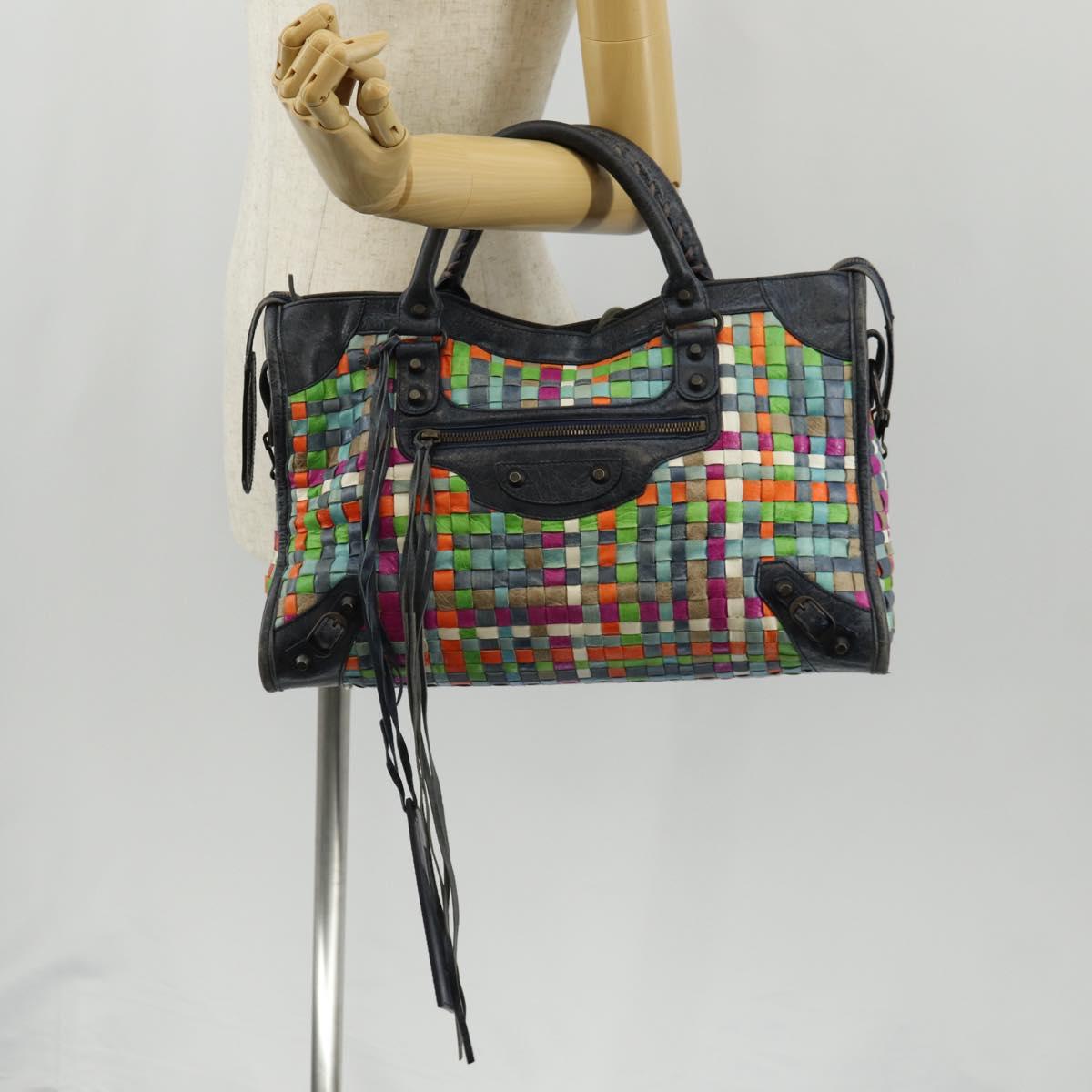 BALENCIAGA The City Hand Bag Leather 2way Multicolor 115748 Auth 154085V