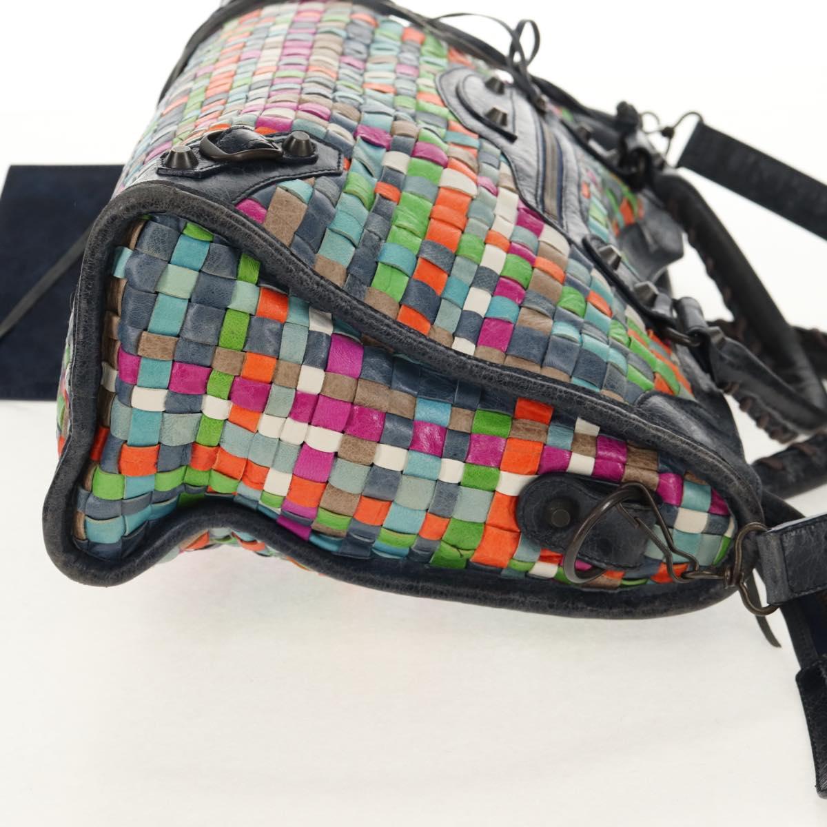 BALENCIAGA The City Hand Bag Leather 2way Multicolor 115748 Auth 154085V