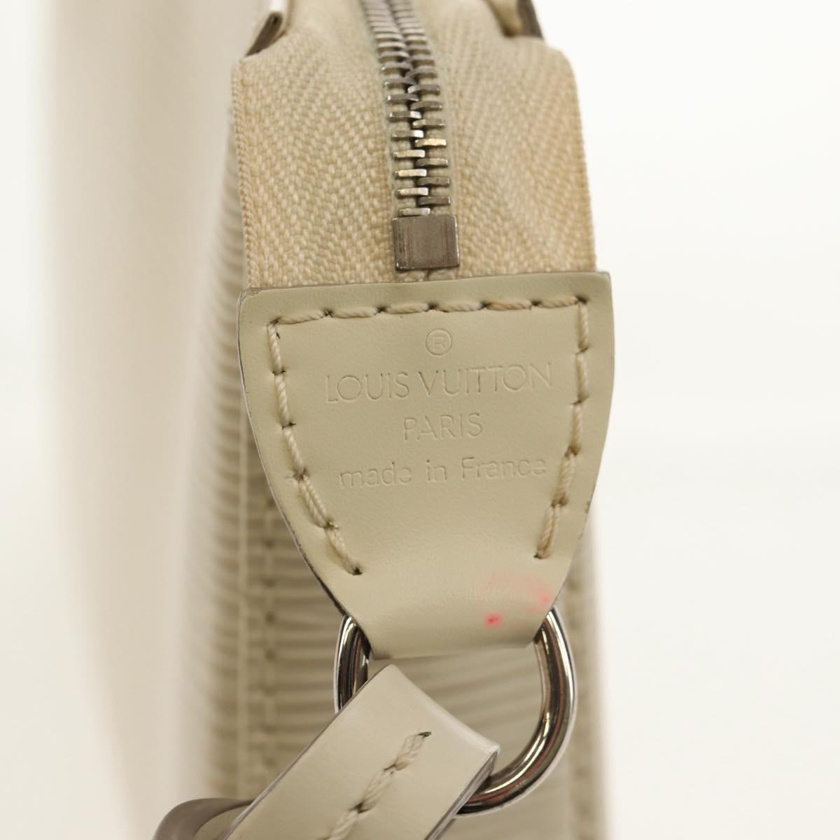 LOUIS VUITTON Epi Pochette Accessoires Pouch White M4077J LV Auth 154090V
