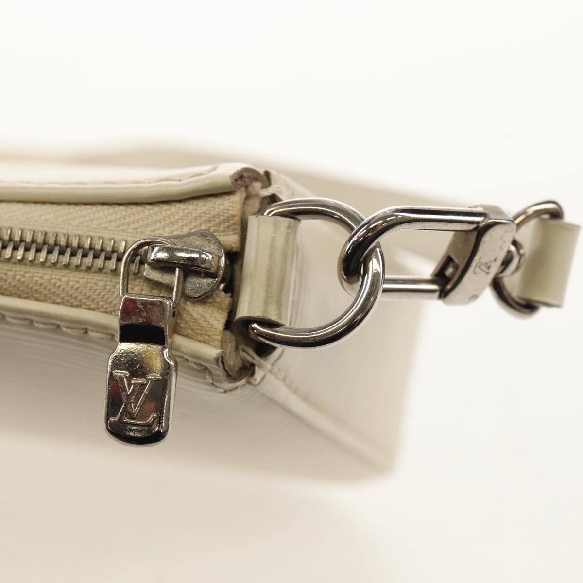 LOUIS VUITTON Epi Pochette Accessoires Pouch White M4077J LV Auth 154090V