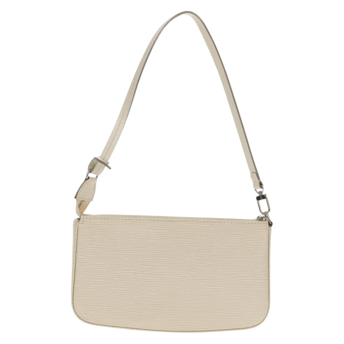 LOUIS VUITTON Epi Pochette Accessoires Pouch White M4077J LV Auth 154090V