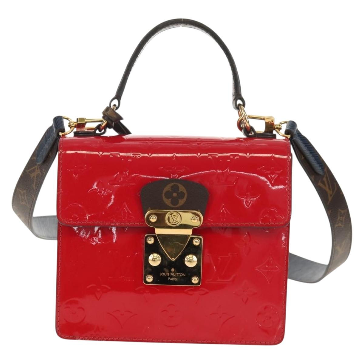 LOUIS VUITTON Monogram Vernis Spring Street PM Bag Scarlet M90505 Auth 154091V